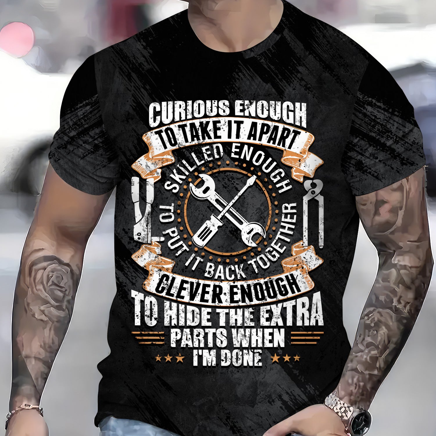 Curious Enough To Take It Apart Shirt, Funny Mechanic Quote Shirt, Auto Repair Work Tools Car Repair Quote Gift for Men Mechanics