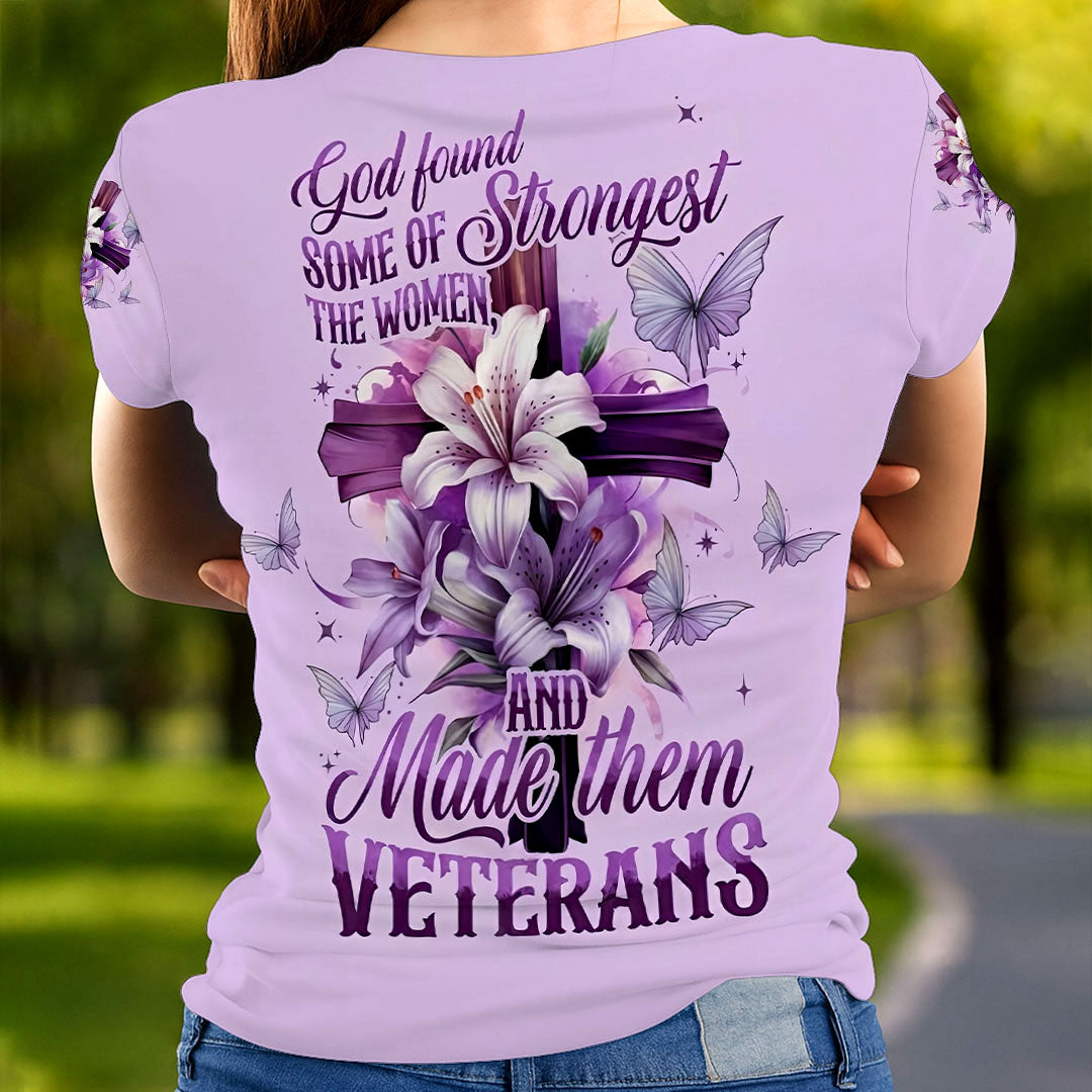 Women Veteran Shirt God Found the Strongest Women and Made Them Veterans Christian Military Female Veteran T Shirt