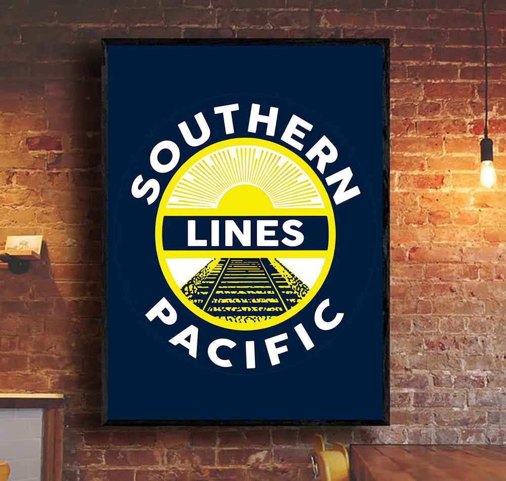 Railspirit Southern Pacific Blue Living Room Canvas Wall Art