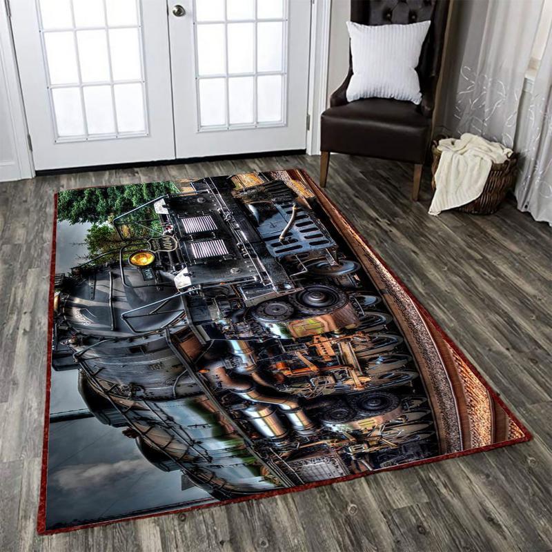 Railspirit Railway Area Rug Union Pacific 4014 Railroad Rug Gift Idea For Train Lovers