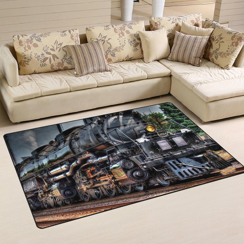 Railspirit Railway Area Rug Union Pacific 4014 Railroad Rug Gift Idea For Train Lovers