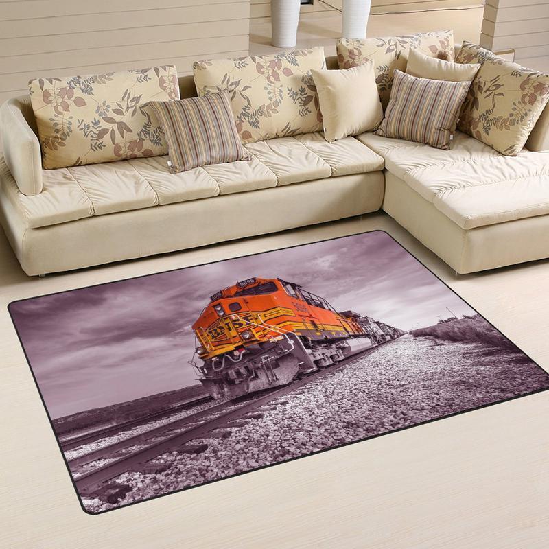 Railspirit Bnfs Area Rug Burlington Northern Santa Fe Railway Rug Gift Idea For Train Lovers