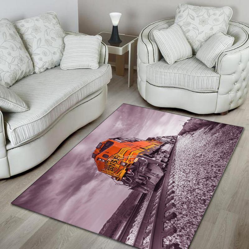 Railspirit Bnfs Area Rug Burlington Northern Santa Fe Railway Rug Gift Idea For Train Lovers