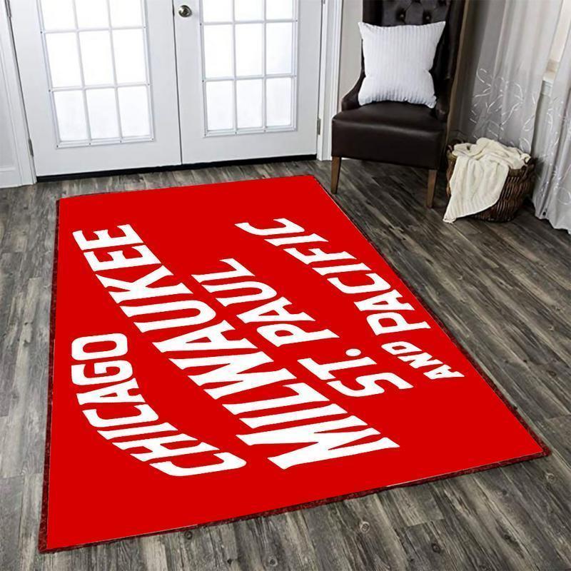 Railspirit Milwaukeeroad Area Rug Chicago Milwaukee St Paul And Pacific Railroad Gift Idea For Train Lovers