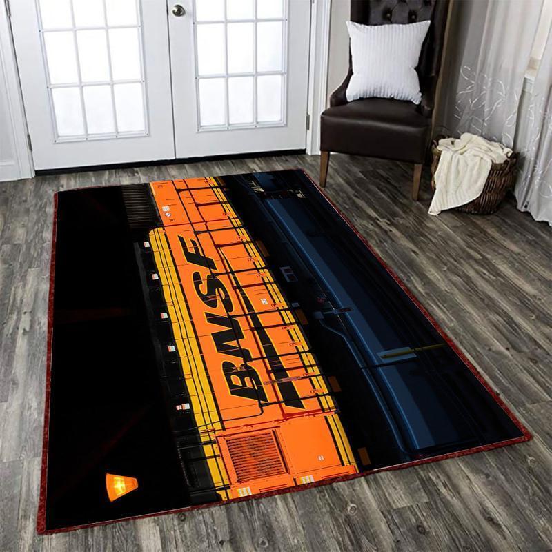 Railspirit Bnfs Area Rug Burlington Northern Santa Fe Railroad Rug Gift Idea For Train Lovers