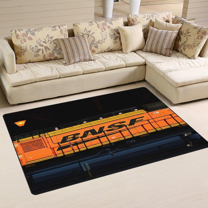 Railspirit Bnfs Area Rug Burlington Northern Santa Fe Railroad Rug Gift Idea For Train Lovers