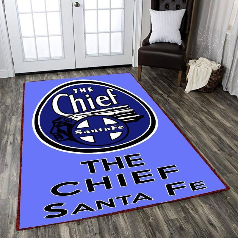 Railspirit Santafe Area Rug The Chief Santa Fe Railroad Rug Gift Idea For Train Lovers