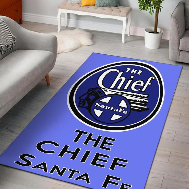 Railspirit Santafe Area Rug The Chief Santa Fe Railroad Rug Gift Idea For Train Lovers