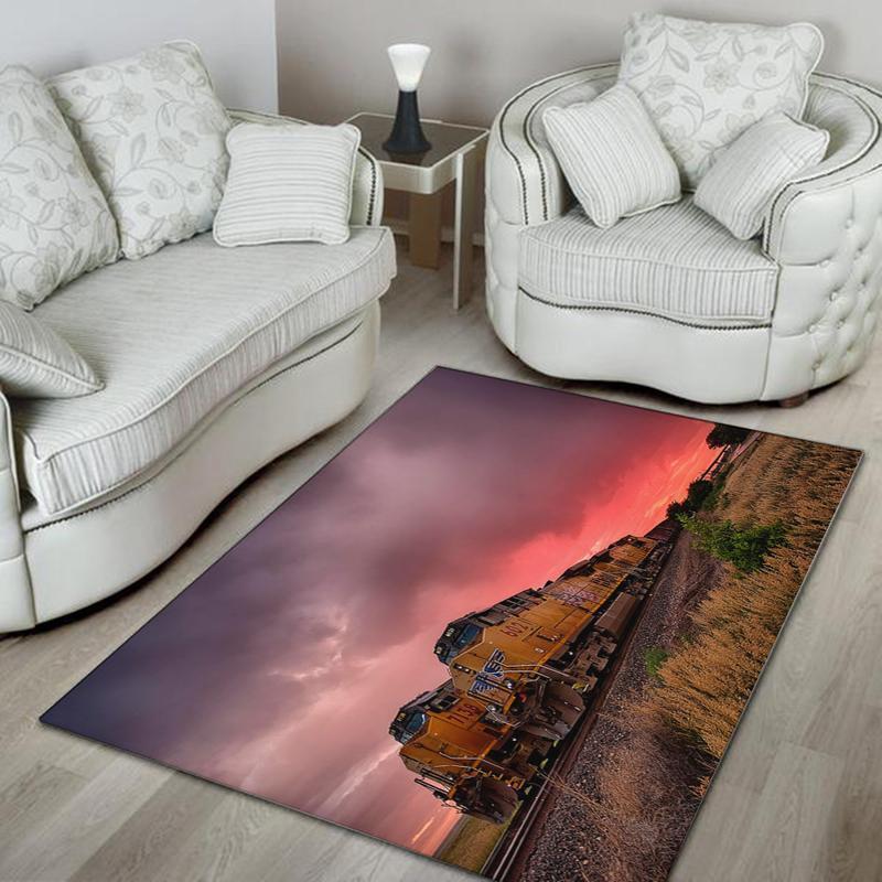 Railspirit Union Pacific Area Rug Union Pacific Rairoad Rug Gift Idea For Train Lovers