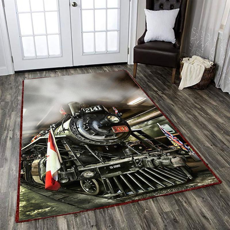 Railspirit Locomotive Area Rug Steam Locomotive 2141 Railroad Rug Gift Idea For Train Lovers