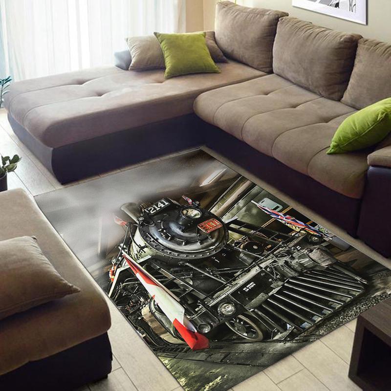 Railspirit Locomotive Area Rug Steam Locomotive 2141 Railroad Rug Gift Idea For Train Lovers