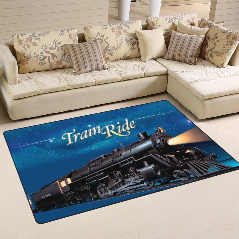Railspirit Polarexpress Area Rug Polar Express Train Ride Railroad Rug Gift Idea For Train Lovers