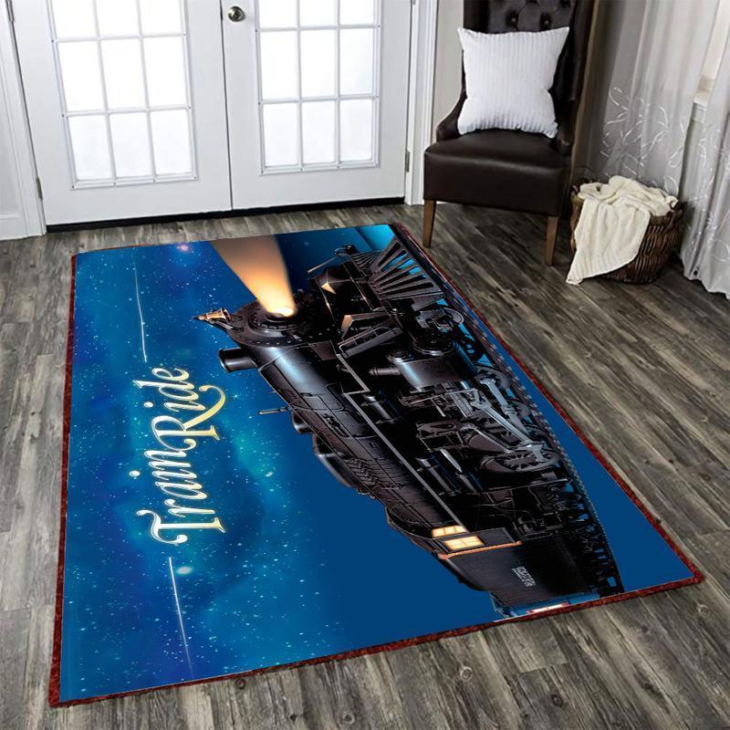Railspirit Polarexpress Area Rug Polar Express Train Ride Railroad Rug Gift Idea For Train Lovers