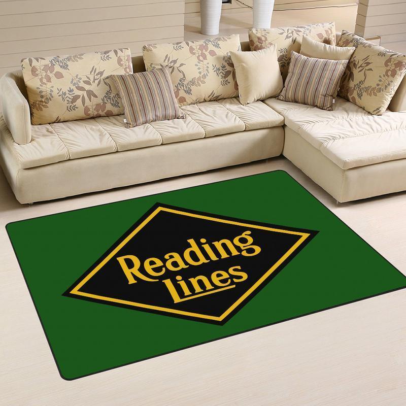 Railspirit Reading Area Rug Reading Railroad Green Railroad Rug Gift Idea For Train Lovers
