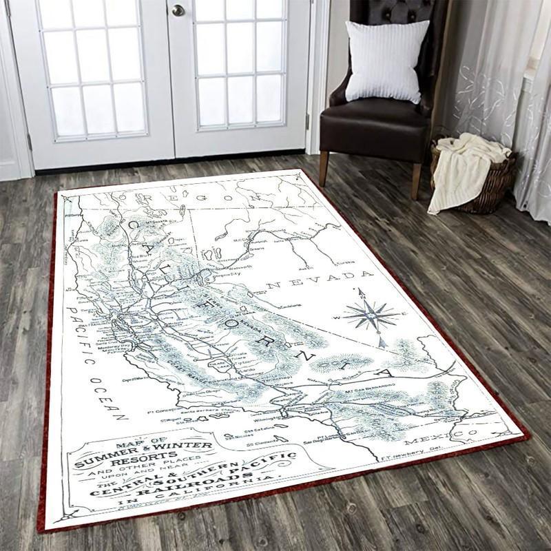Railspirit Csprr Area Rug Central And Southern Pacific Railroad Map Gift Idea For Train Lovers