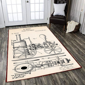 Railspirit Locomotive Area Rug Locomotive Steam Fire Engine Railway Railroad Gift Idea For Train Lovers