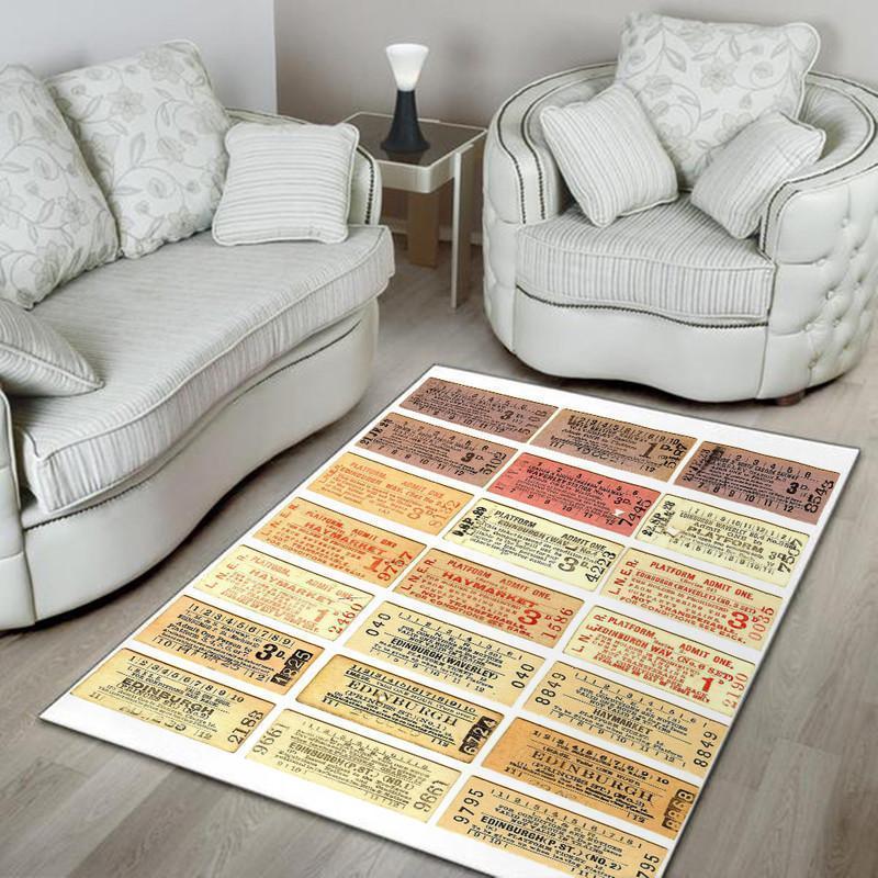Railspirit Railway Area Rug Old Railway Ticket Uk Gift Idea For Train Lovers
