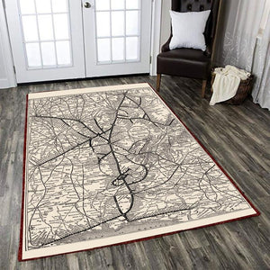 Railspirit Louisville Area Rug Antique Louisville And Nashville Railroad Map L And N Railroad Map Gift Idea For Train Lovers