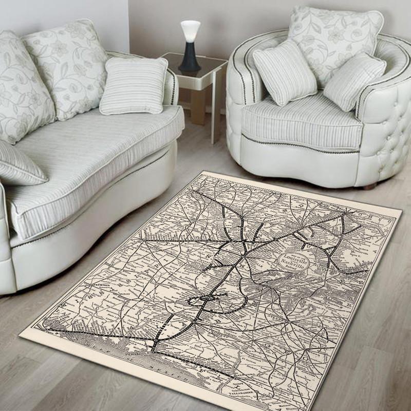 Railspirit Louisville Area Rug Antique Louisville And Nashville Railroad Map L And N Railroad Map Gift Idea For Train Lovers