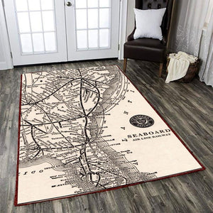 Railspirit Seaboard Area Rug Antique Seaboard Airline Railway Map Vintage Railroad Map Gift Idea For Train Lovers