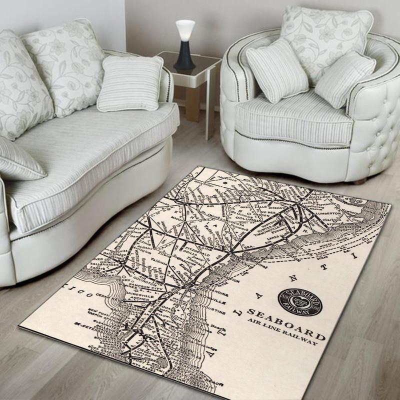 Railspirit Seaboard Area Rug Antique Seaboard Airline Railway Map Vintage Railroad Map Gift Idea For Train Lovers