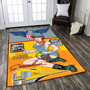 Railspirit Union Pacific Area Rug Up Union Pacific Railway Railroad Rug Gift Idea For Train Lovers