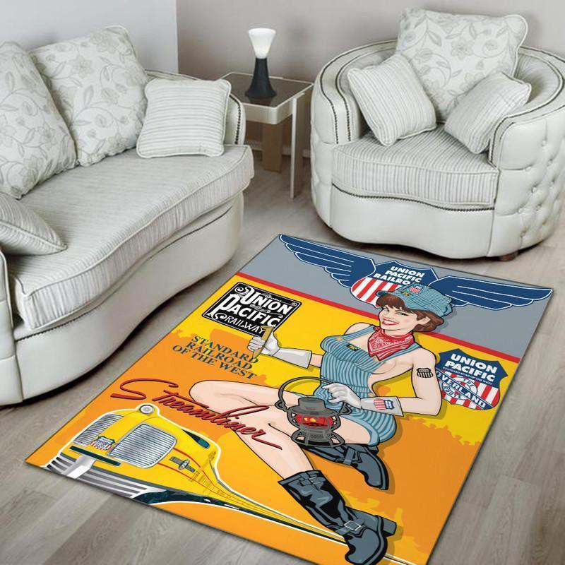 Railspirit Union Pacific Area Rug Up Union Pacific Railway Railroad Rug Gift Idea For Train Lovers