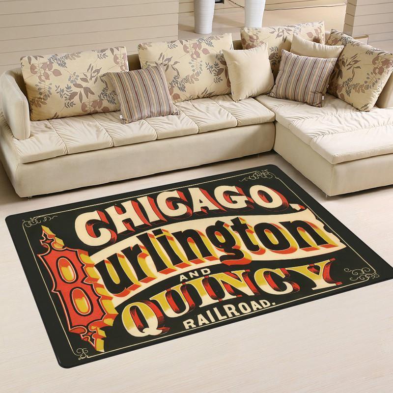 Railspirit Chicago Area Rug Chicago Burlington And Quincy Railroad Gift Idea For Train Lovers