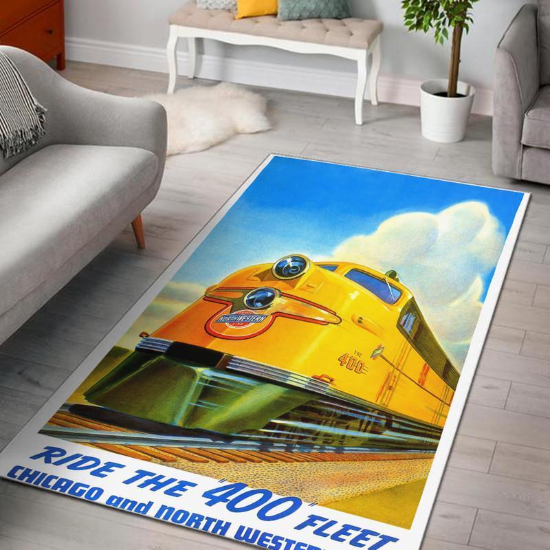 Railspirit Chicago Area Rug Chicago North Western Gift Idea For Train Lovers
