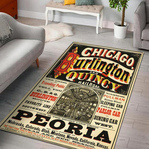 Railspirit Burlington Area Rug Chicago Burlington And Quincy Railroad Gift Idea For Train Lovers