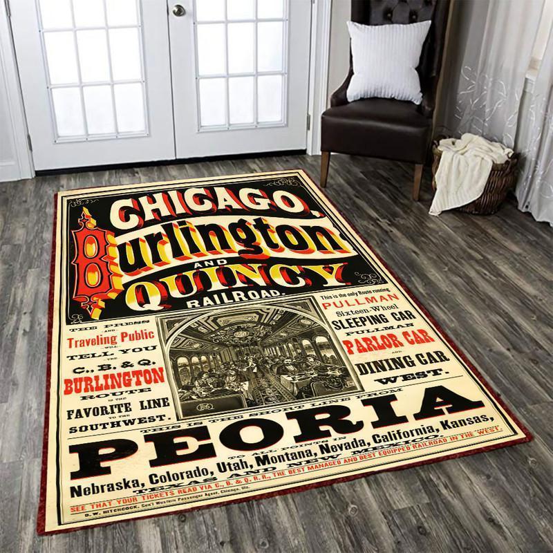 Railspirit Burlington Area Rug Chicago Burlington And Quincy Railroad Gift Idea For Train Lovers