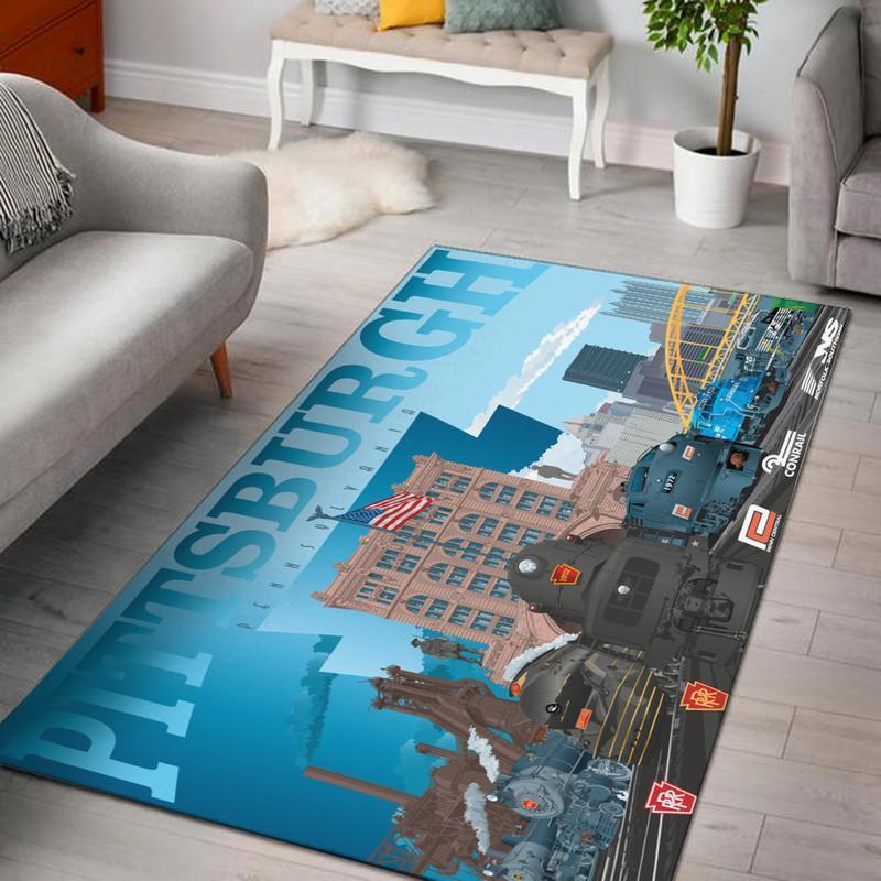 Railspirit Pittsburgh Area Rug Pittsburgh Society Railway Rug Gift Idea For Train Lovers