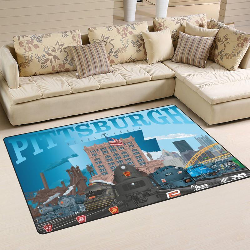 Railspirit Pittsburgh Area Rug Pittsburgh Society Railway Rug Gift Idea For Train Lovers