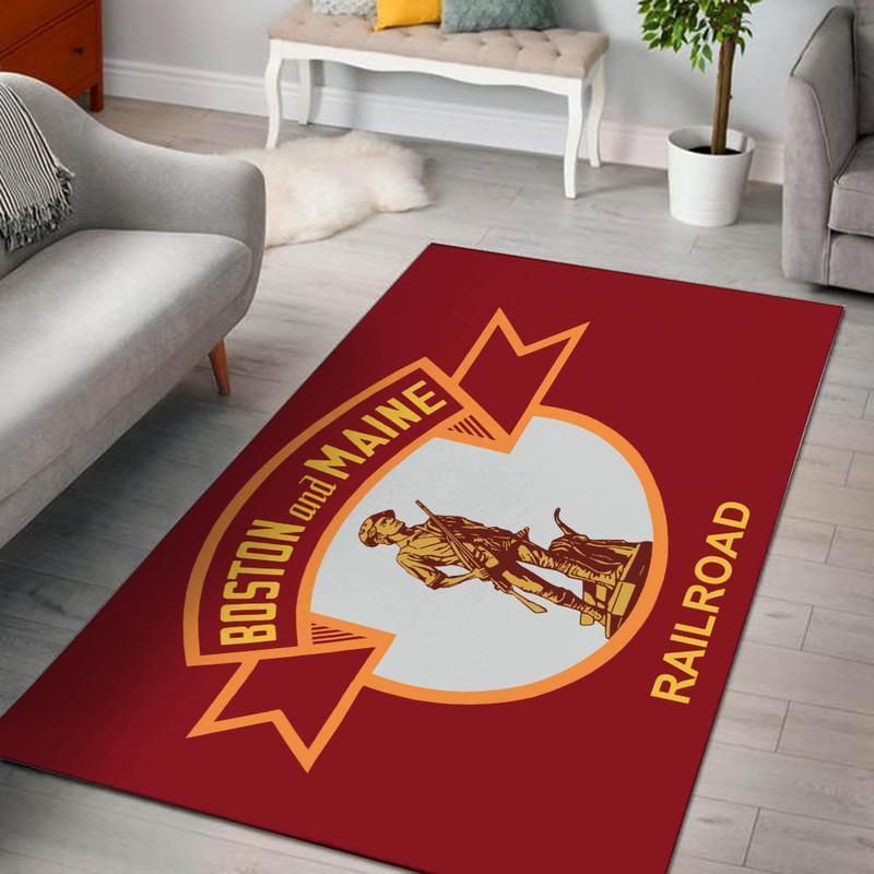 Railspirit Bostonmaine Area Rug Boston And Maine Corporation Rug Gift Idea For Train Lovers