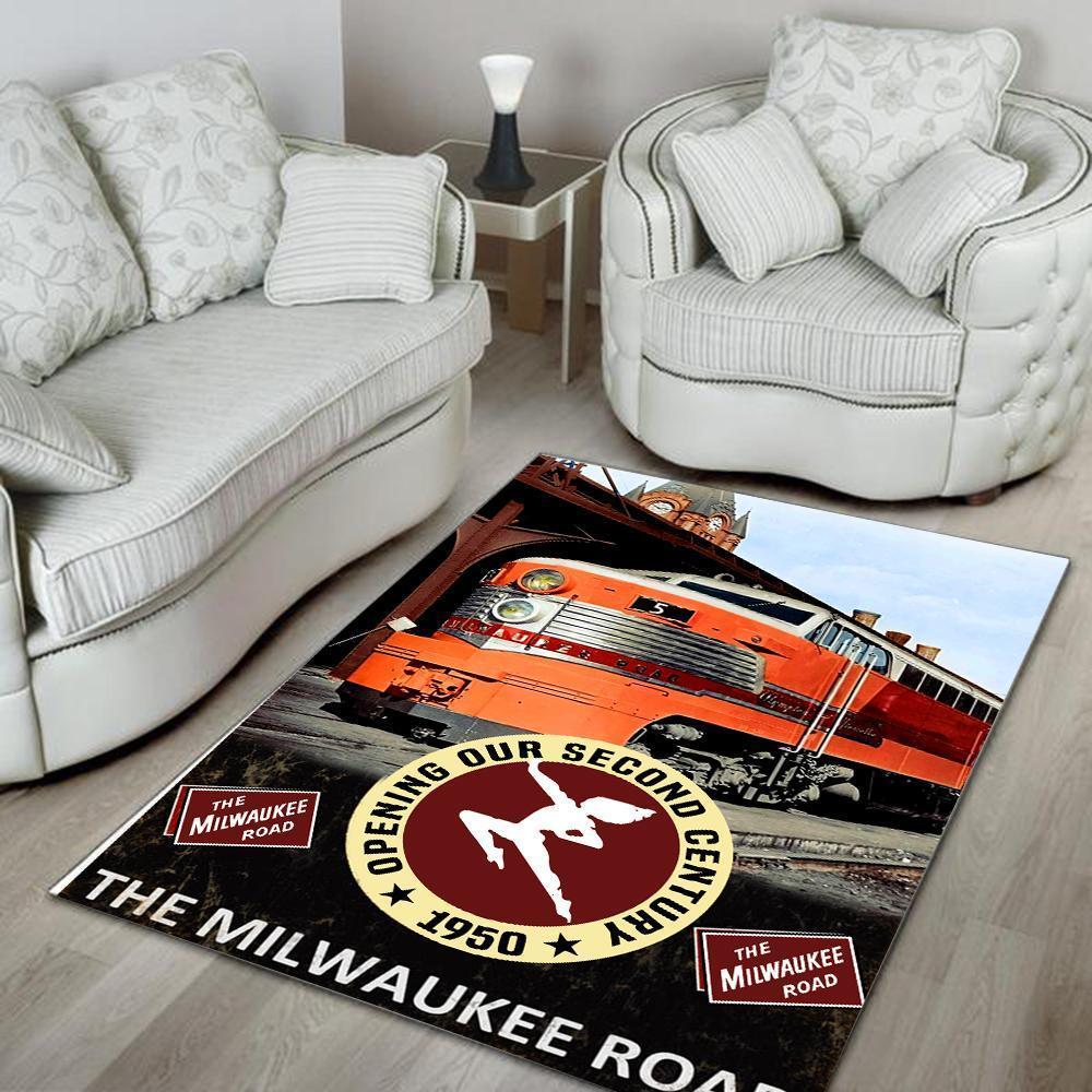 Railspirit Milwaukee Railroad Area Rug Opening Our Second Century 1950 Rug Gift Idea For Train Lovers