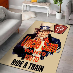 Railspirit Uncle Sam Rpr Pennsylvania Railroad Area Rug Gift Idea For Train Lovers