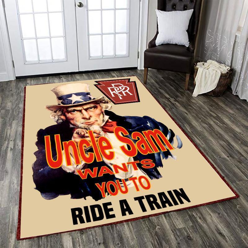 Railspirit Uncle Sam Rpr Pennsylvania Railroad Area Rug Gift Idea For Train Lovers