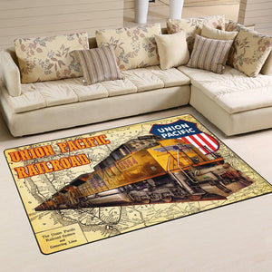 Railspirit Union Pacific Railroad Railway Train Area Rug Gift Idea For Train Lovers