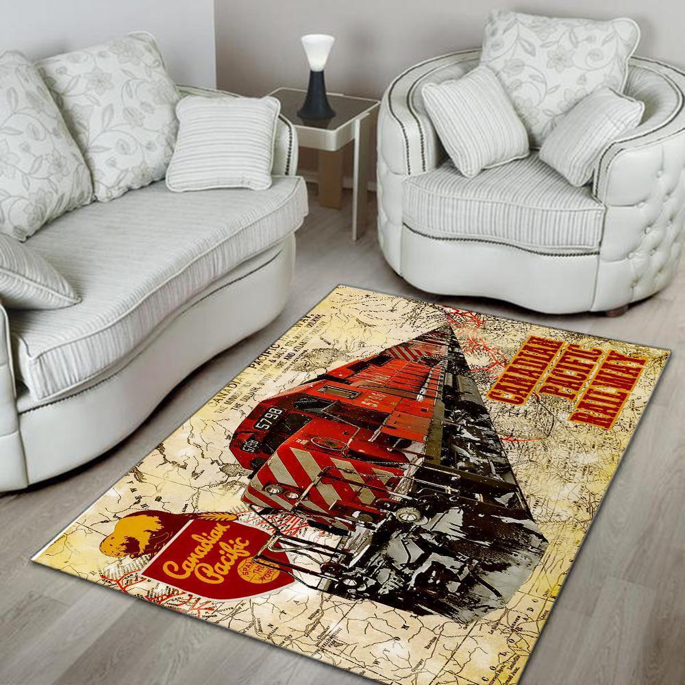 Railspirit Cp Canadian Pacific Railroad Railway Area Rug Gift Idea For Train Lovers