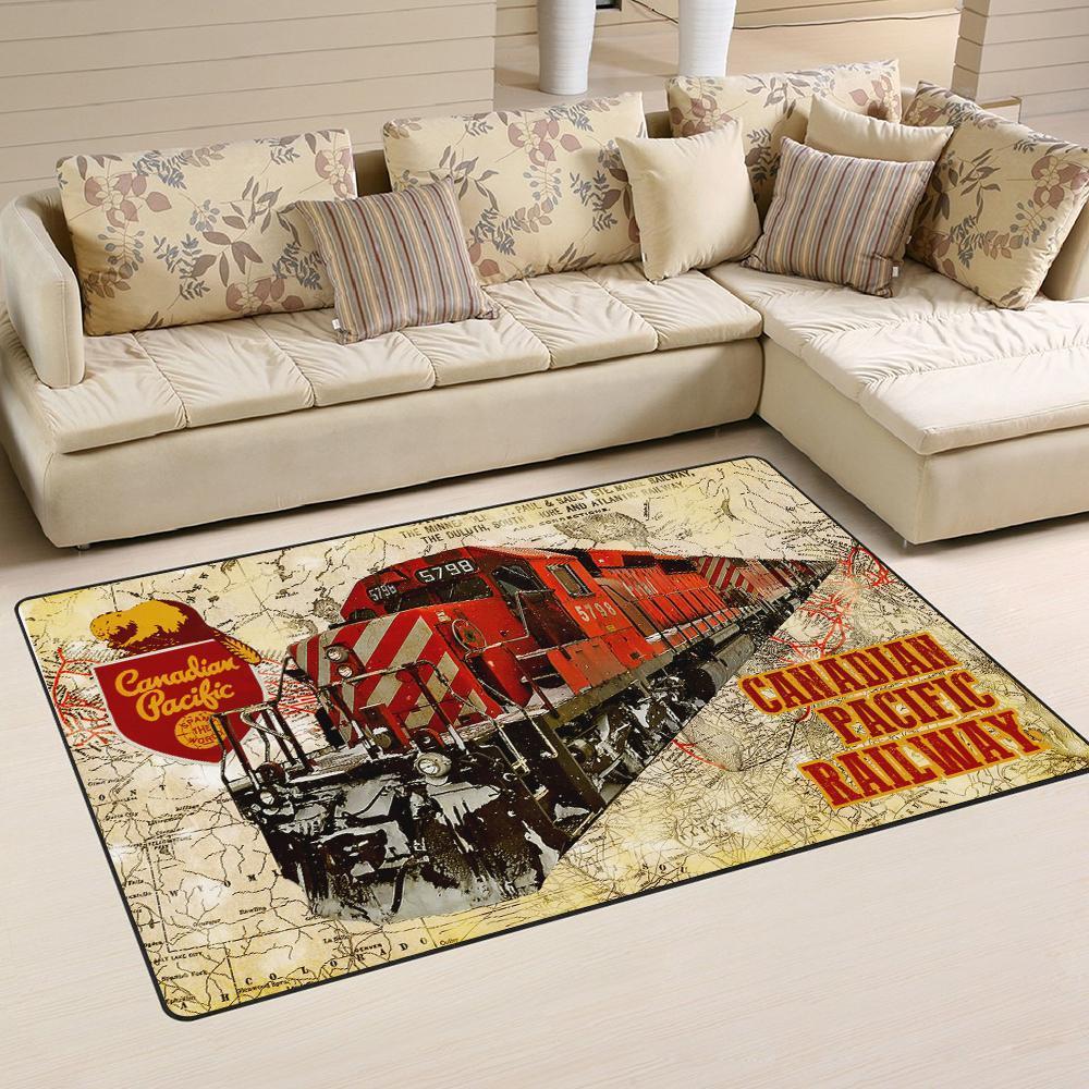 Railspirit Cp Canadian Pacific Railroad Railway Area Rug Gift Idea For Train Lovers