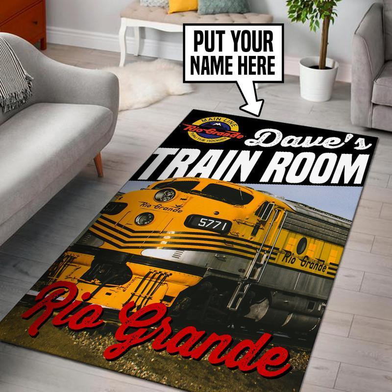Railspirit Personalized Rio Grande Railroad Area Rug Gift Idea For Train Lovers
