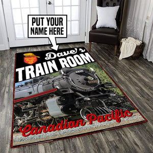 Railspirit Personalized Canadian Pacific Locomotive Railroad Area Rug Gift Idea For Train Lovers