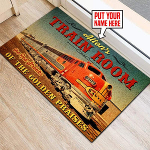 Railspirit Personalized Santa Fe Train Room Area Rug Gift Idea For Train Lovers