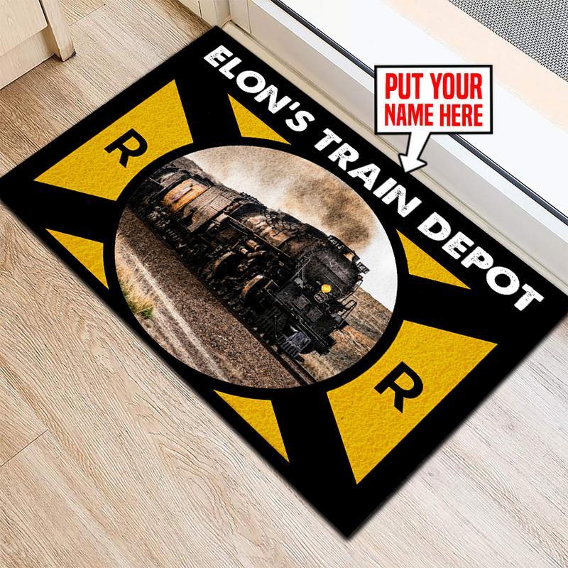 Railspirit Personalized Big Boy 4014 Railroad Area Rug Gift Idea For Train Lovers