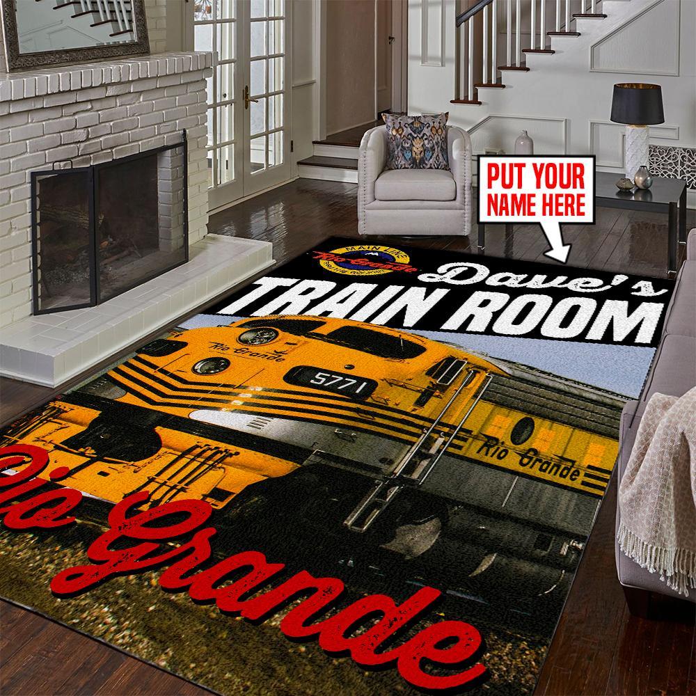 Railspirit Personalized Denver And Rio Grande Western Railroad Area Rug Gift Idea For Train Lovers