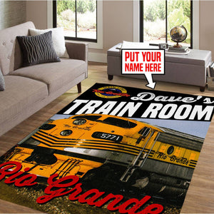 Railspirit Personalized Denver And Rio Grande Western Railroad Area Rug Gift Idea For Train Lovers