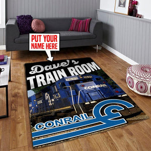 Railspirit Personalized Conrail Railroad Area Rug Gift Idea For Train Lovers