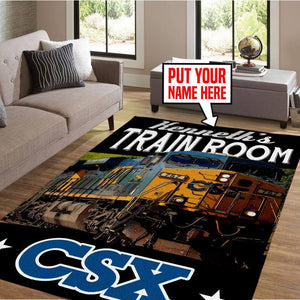 Railspirit Personalized Csx Railroad Area Rug Gift Idea For Train Lovers