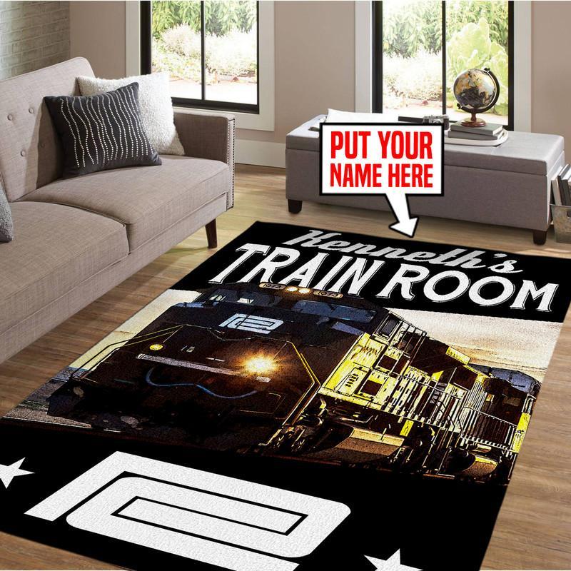 Railspirit Personalized Penn Central Train Room Area Rug Gift Idea For Train Lovers