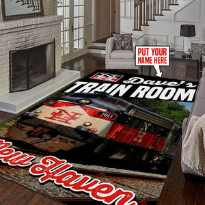 Railspirit Personalized New Hevan Train Room Area Rug Gift Idea For Train Lovers